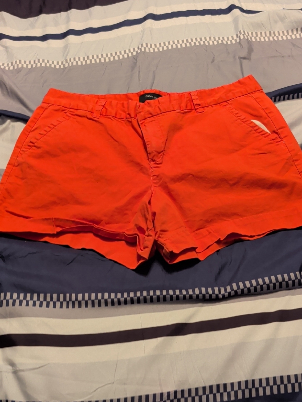 Calvin Klein Bright Orange Women's Cotton Casual Shorts